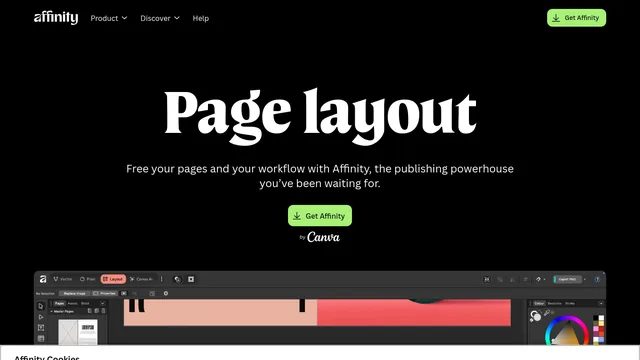 Главная страница Affinity Layout