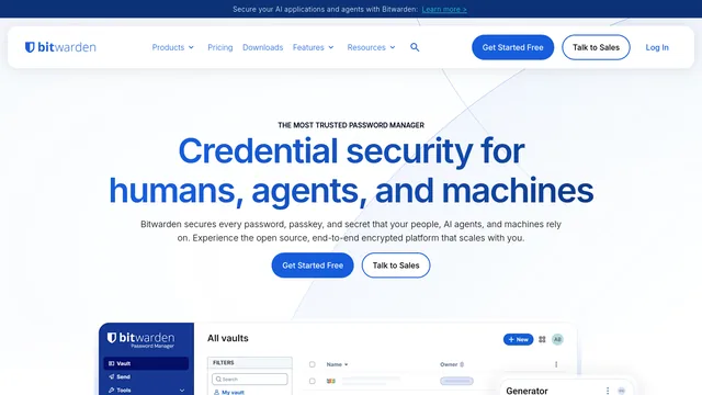 Главная страница Bitwarden