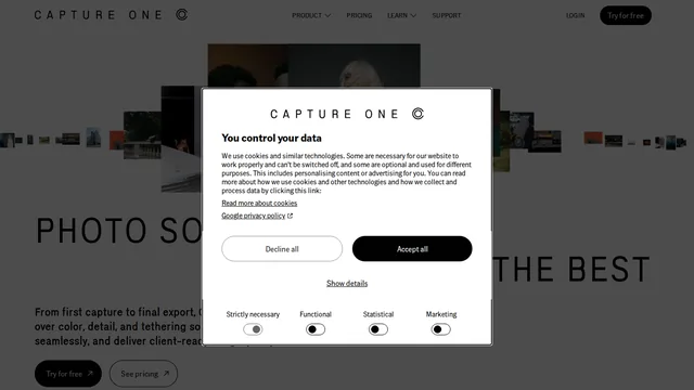 Главная страница Capture One