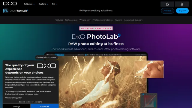 Главная страница DxO PhotoLab
