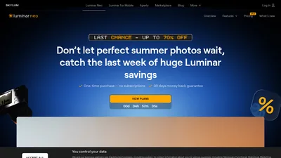 Главная страница Luminar Neo