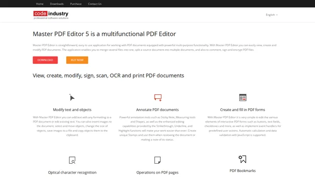 Главная страница Master PDF Editor