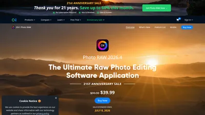 Главная страница ON1 Photo RAW