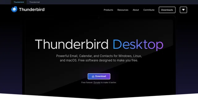 Главная страница Mozilla Thunderbird