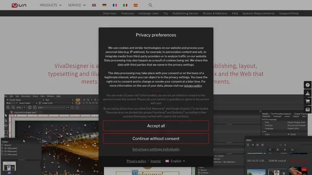 Главная страница VivaDesigner