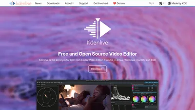 Главная страница Kdenlive
