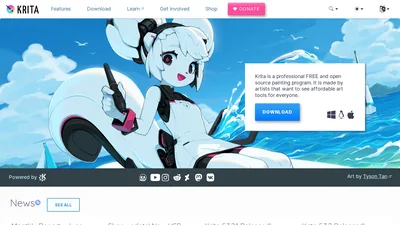 Главная страница Krita