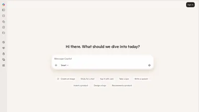 Главная страница Microsoft Copilot