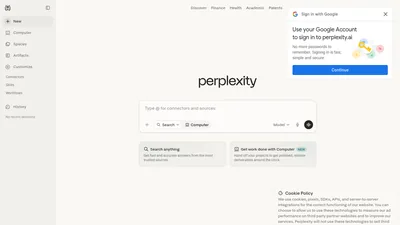 Главная страница Perplexity