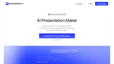 Главная страница Presentations.AI