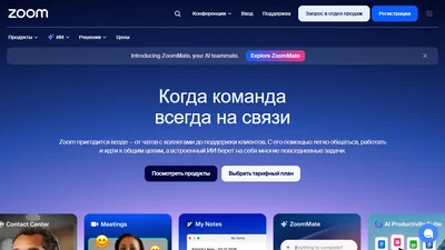Главная страница Zoom