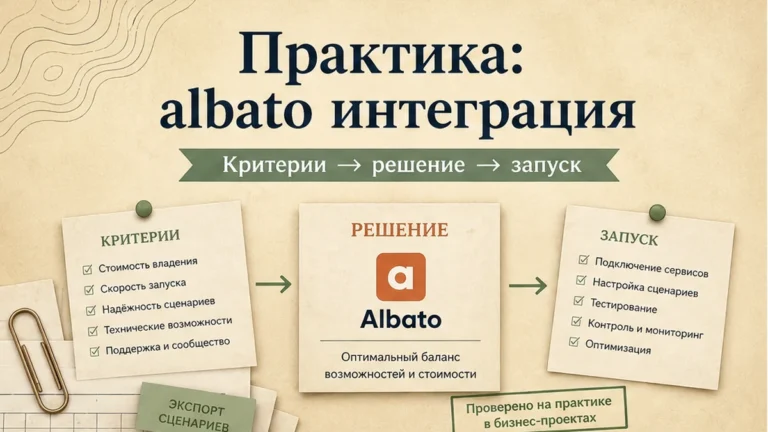 Редакционная обложка: Практика: albato интеграция