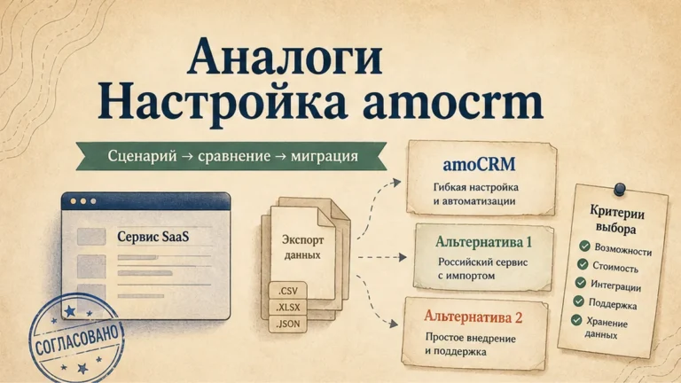 Редакционная обложка: Аналоги Настройка amocrm