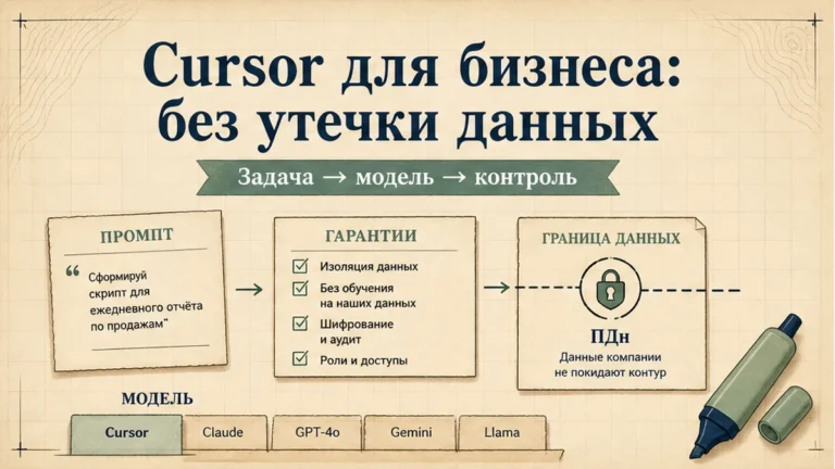 Редакционная обложка: Cursor для бизнеса: без утечки данных