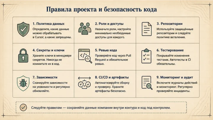 Чеклист миграции / действий: Правила проекта и безопасность кода