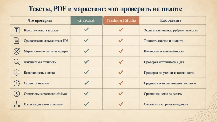 Чеклист миграции / действий: Тексты, PDF и маркетинг: что проверить на пилоте