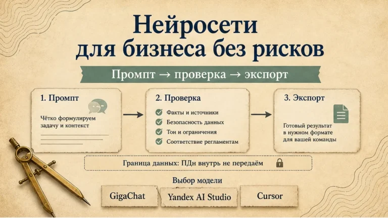 Редакционная обложка: Нейросети для бизнеса без рисков