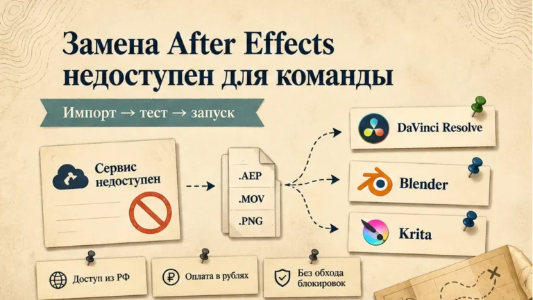 Редакционная обложка: Замена After Effects недоступен для команды